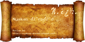 Nyakas Árpád névjegykártya
